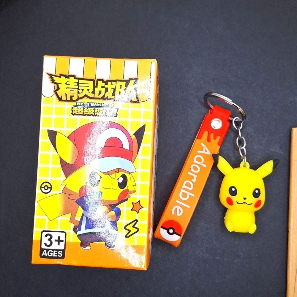 Pikachu keychain keyring silicone charm dangle anime accessory